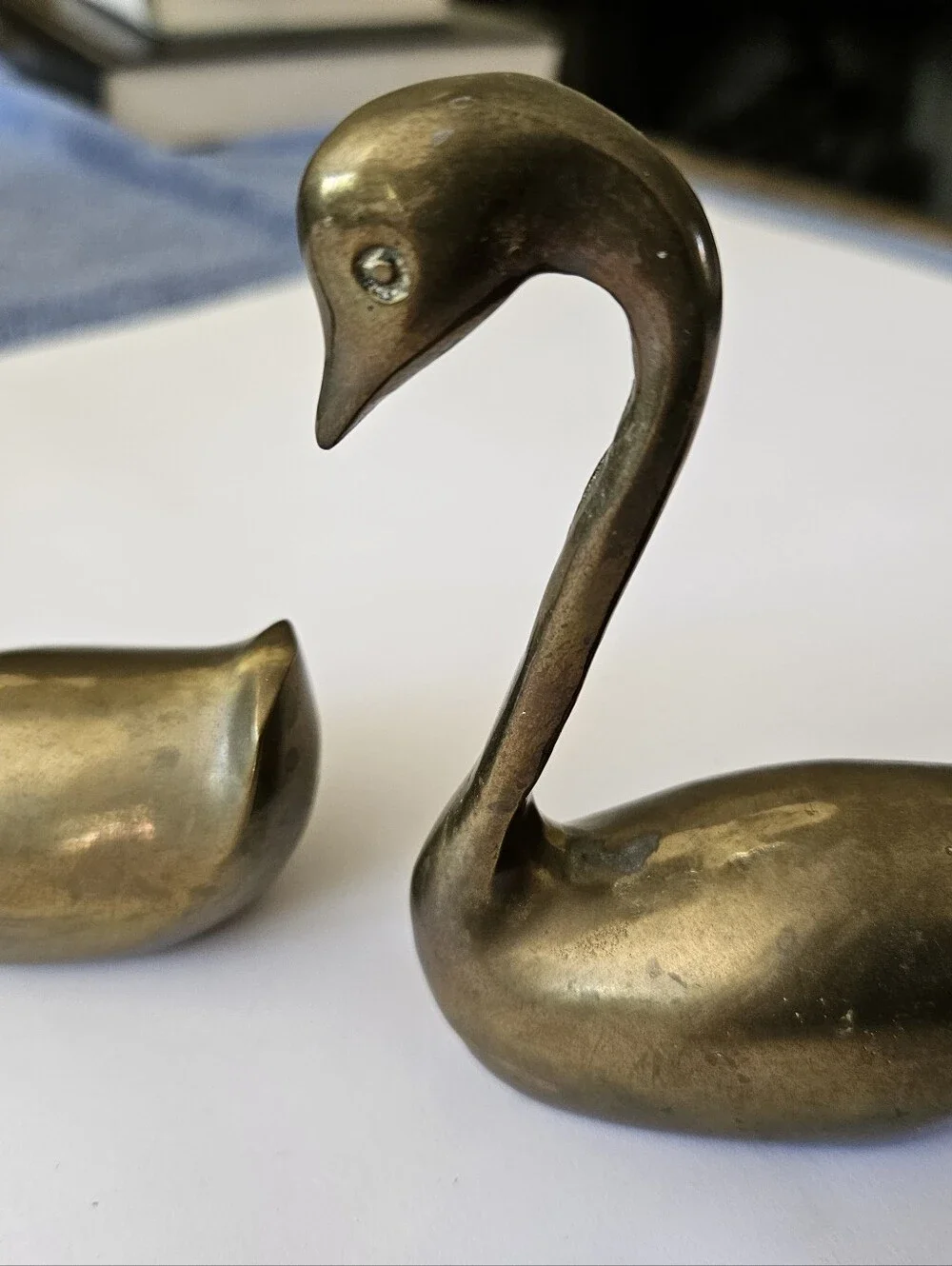 Price Brass Decorative Swan Figurine Pair - Picture 3 of 13